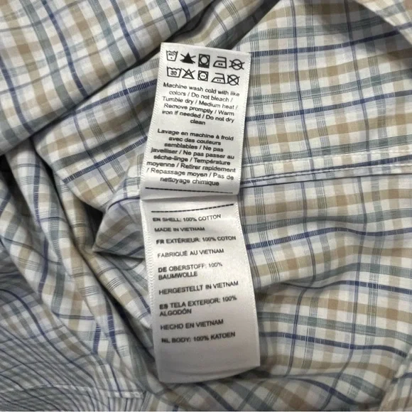 UNTUCKit Slim Fit Wrinkle Free Verdanel Checkered Button Down Shirt Men's Large - Picture 15 of 15